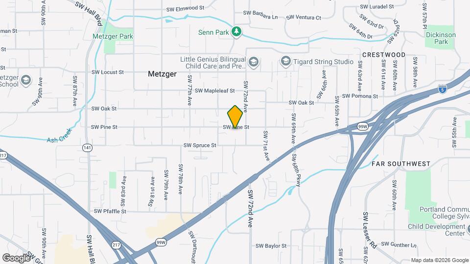 7310 SW Pine St Map and Location Details