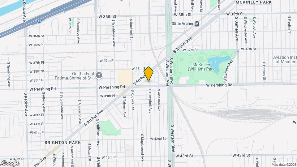 2500 W Pershing Rd Map and Location Details
