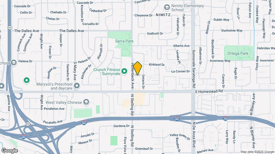 Updated 2 Bedroom in West Sunnyvale Map and Location Details