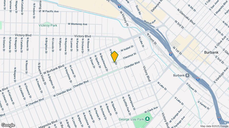 725 N Mariposa St Map and Location Details