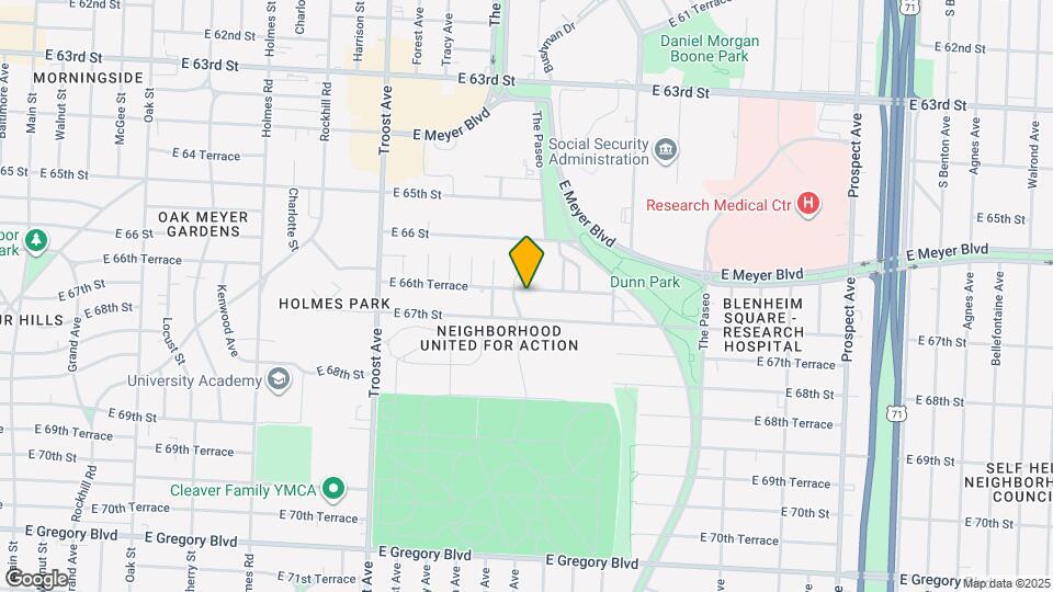 1429 E 66th Terrace Map and Location Details