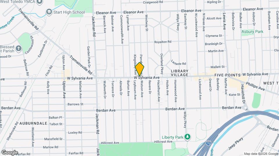 1477 W Sylvania Ave Map and Location Details