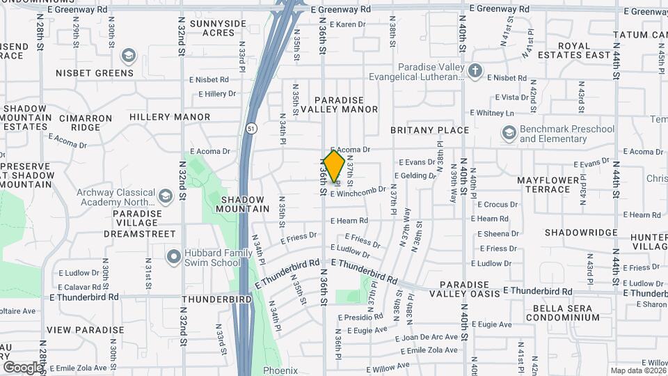 14408 N 36th Pl Map and Location Details