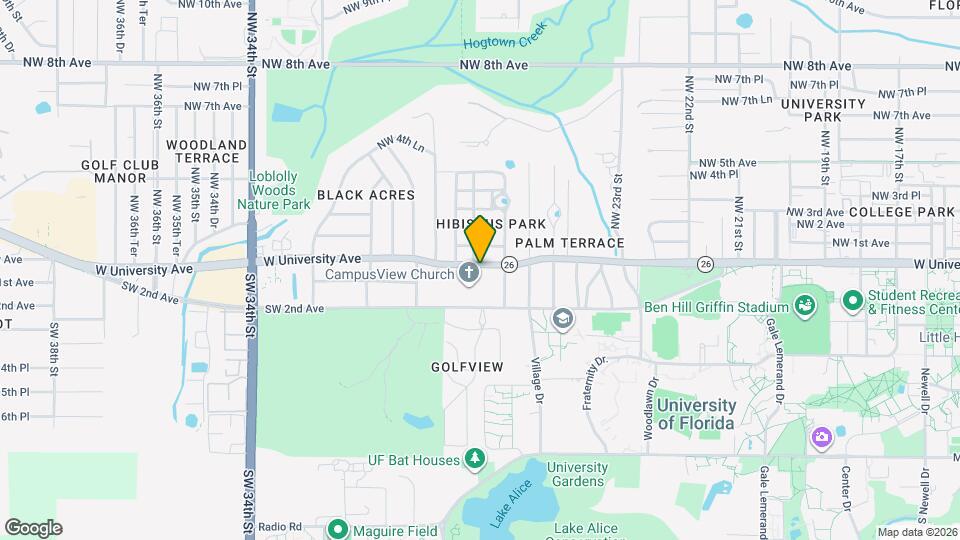 2635 W University Ave Map and Location Details