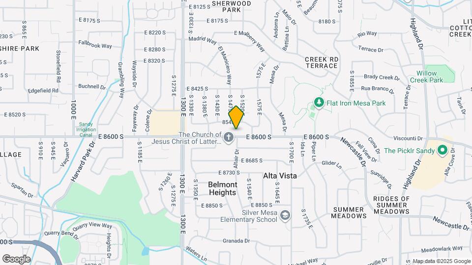 1495 E 8600 S Mapa y Detalles de la Ubicación
