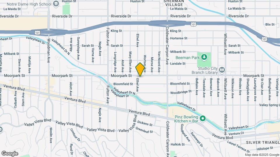 13052 Moorpark St Map and Location Details