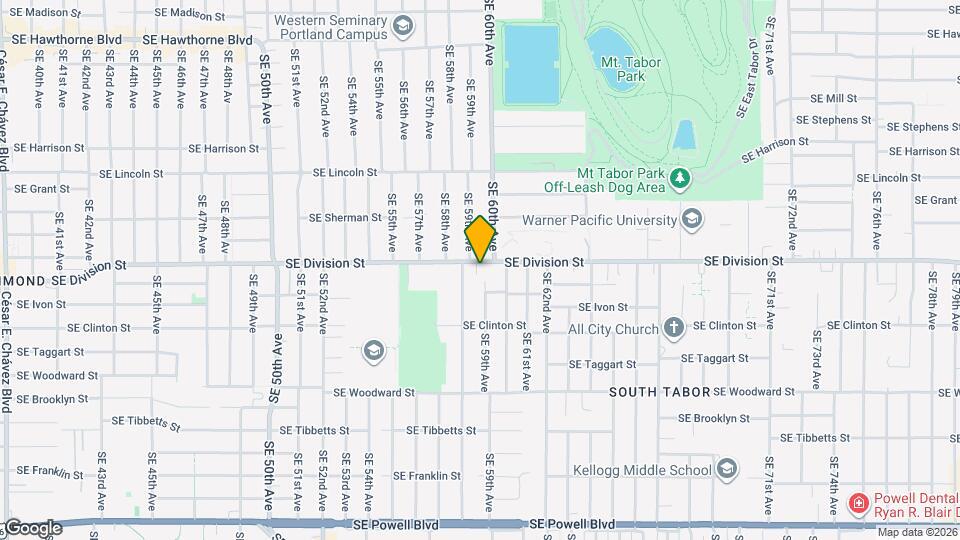 5920 SE Division St Map and Location Details