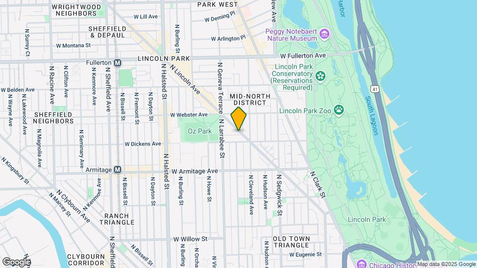 2128 N Lincoln Ave Map and Location Details