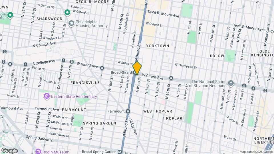 925 N Broad St Map and Location Details