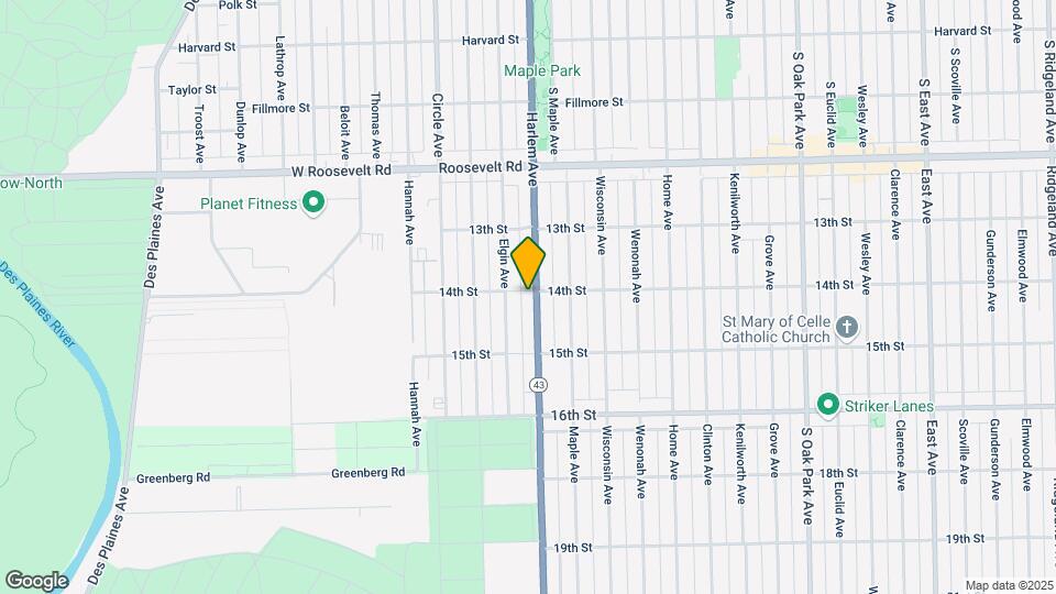 1401 Harlem Ave Map and Location Details