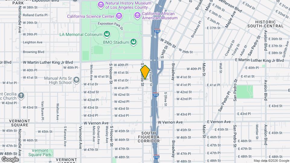 4116 S Figueroa St Map and Location Details