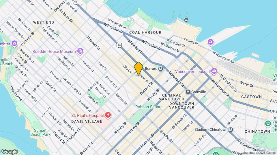 1060 Alberni St Map and Location Details