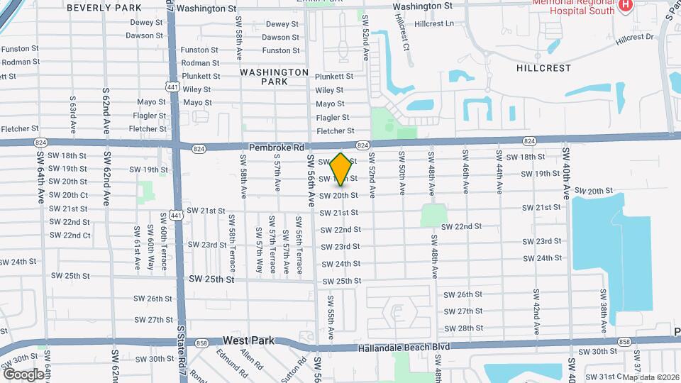 5401 SW 20th St Map and Location Details