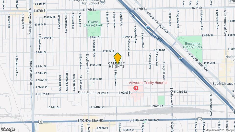9101 S Paxton Ave Map and Location Details