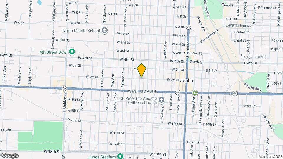 616 W 6th St Map and Location Details