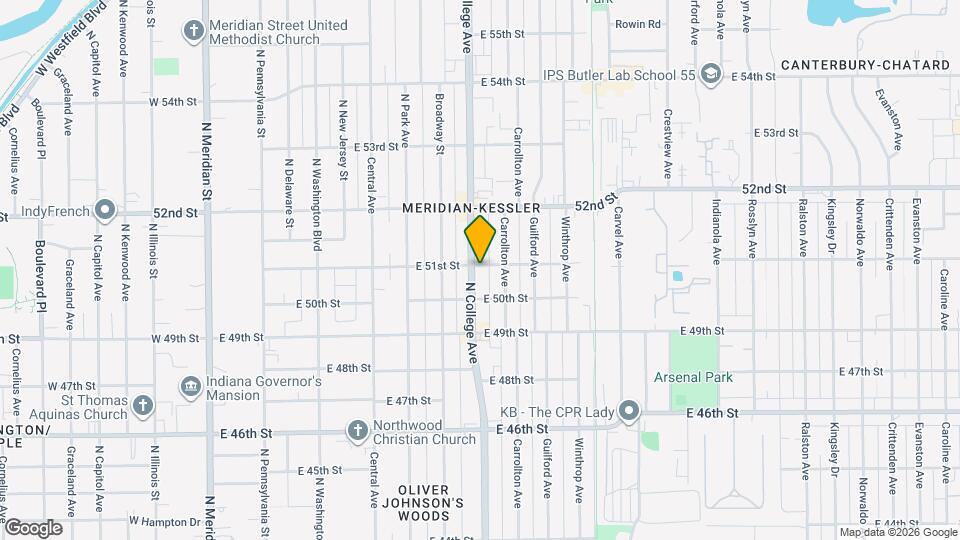 5039 N College Ave Map and Location Details