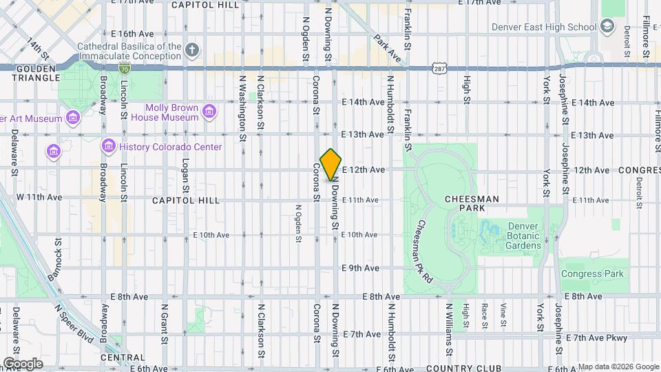 1139 N Downing St Map and Location Details