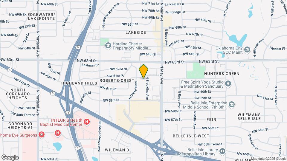 6105 N Brookline Ave Map and Location Details