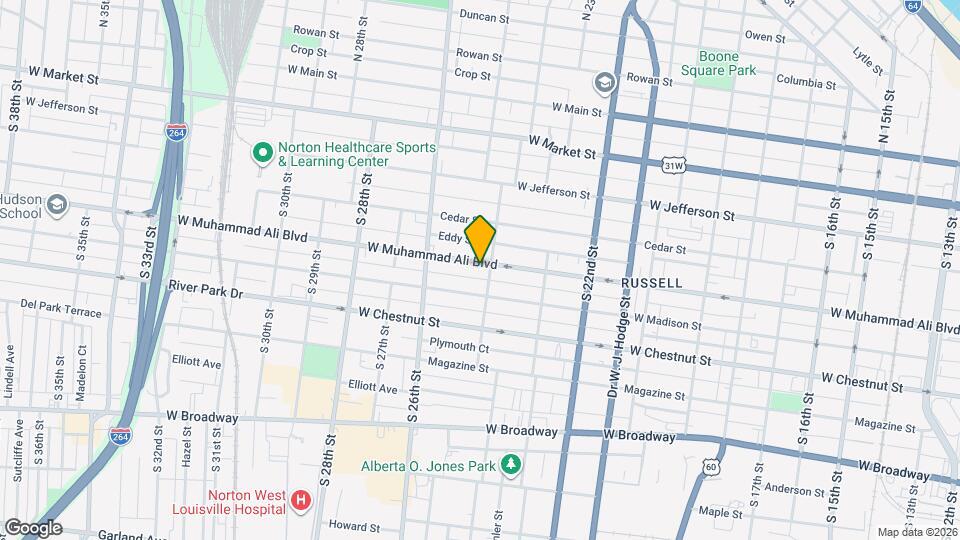 2406 W Muhammad Ali Blvd Mapa y Detalles de la Ubicación