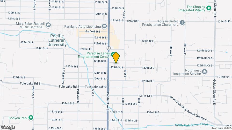 12605 Pacific Ave S Map and Location Details