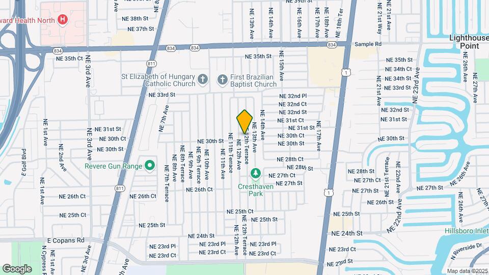 3011 NE 12th Terrace Map and Location Details