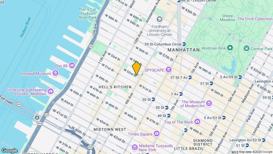 416 W 52nd St Map and Location Details