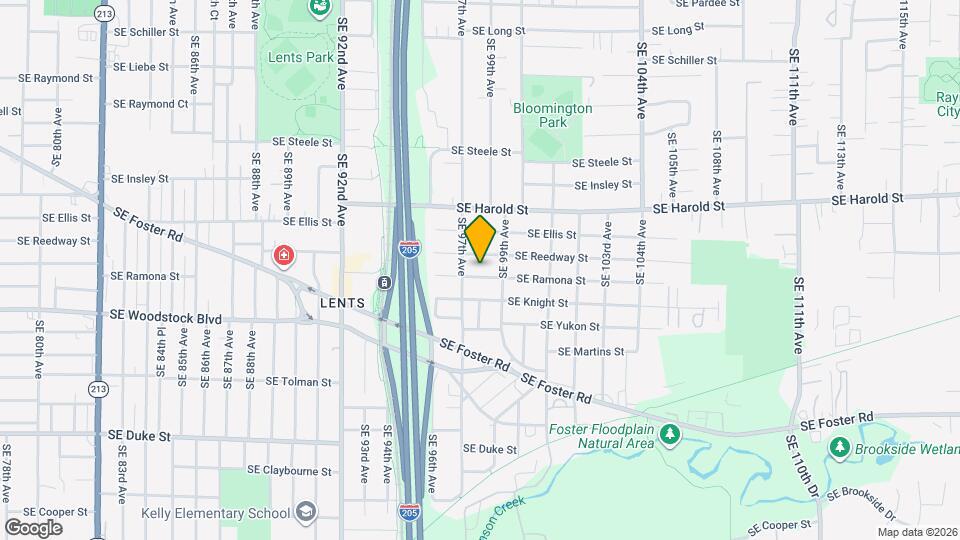 9733 SE Ramona St Map and Location Details