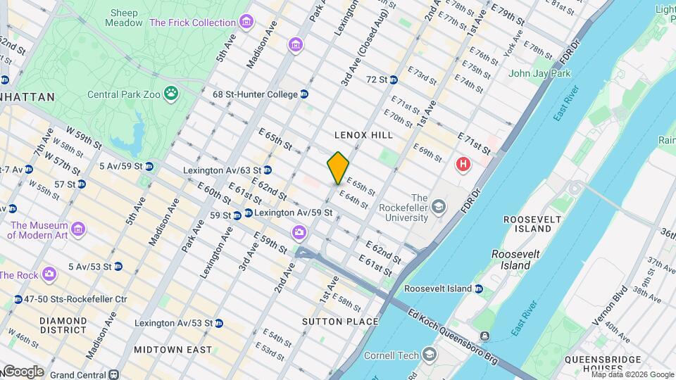 301 E 64th St, Unit 15B Mapa y Detalles de la Ubicación