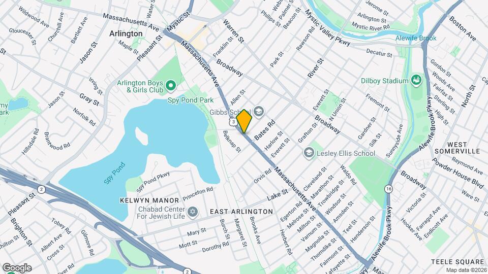 286 Massachusetts Ave Map and Location Details