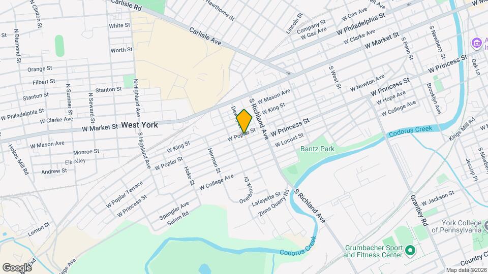 1100 W Poplar St Map and Location Details