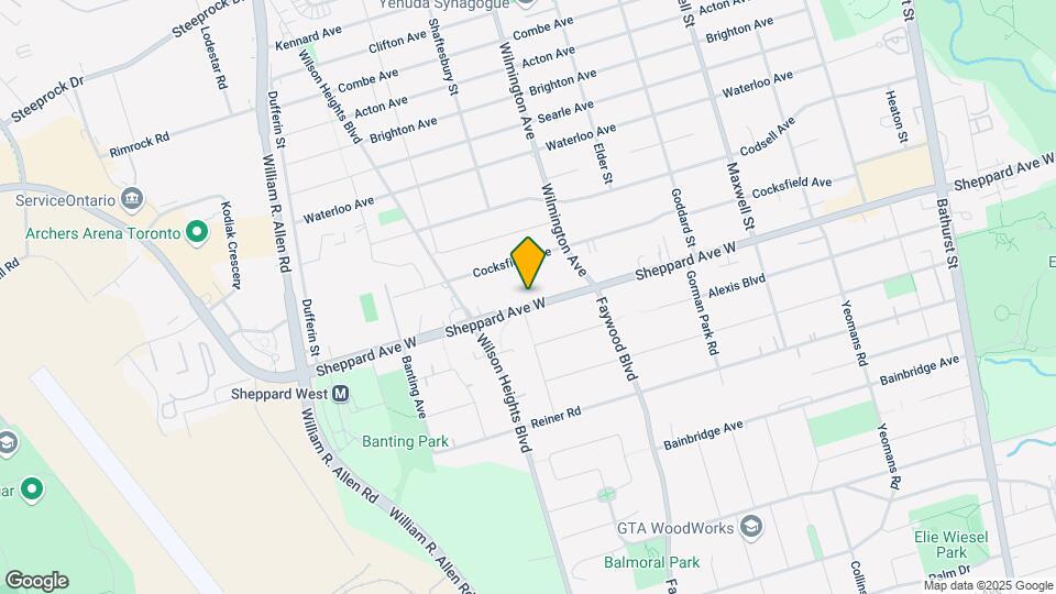 872-872 Sheppard Ave W Map and Location Details