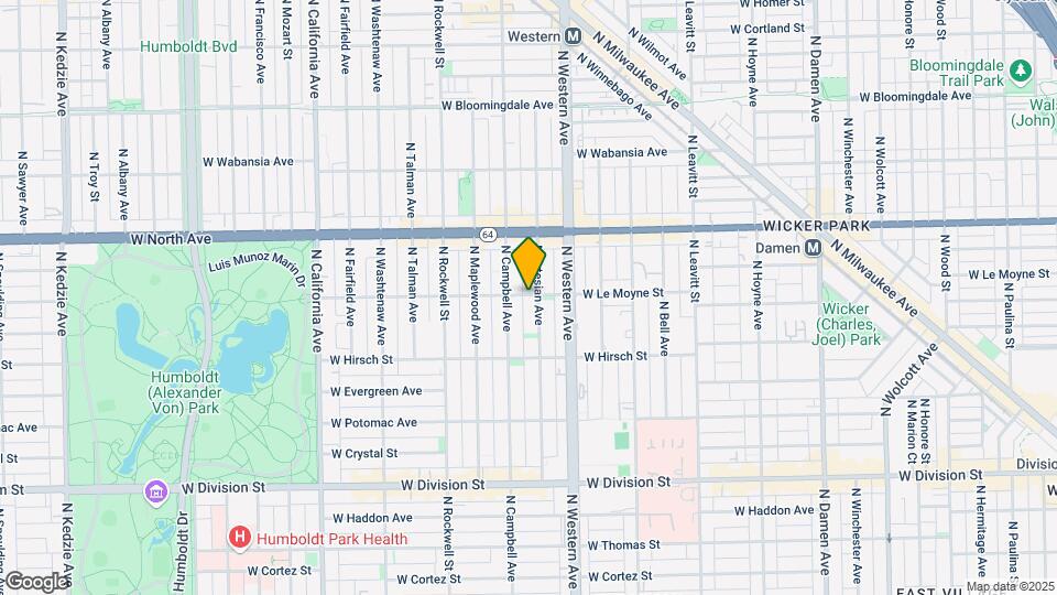 1458 N Artesian Ave Map and Location Details