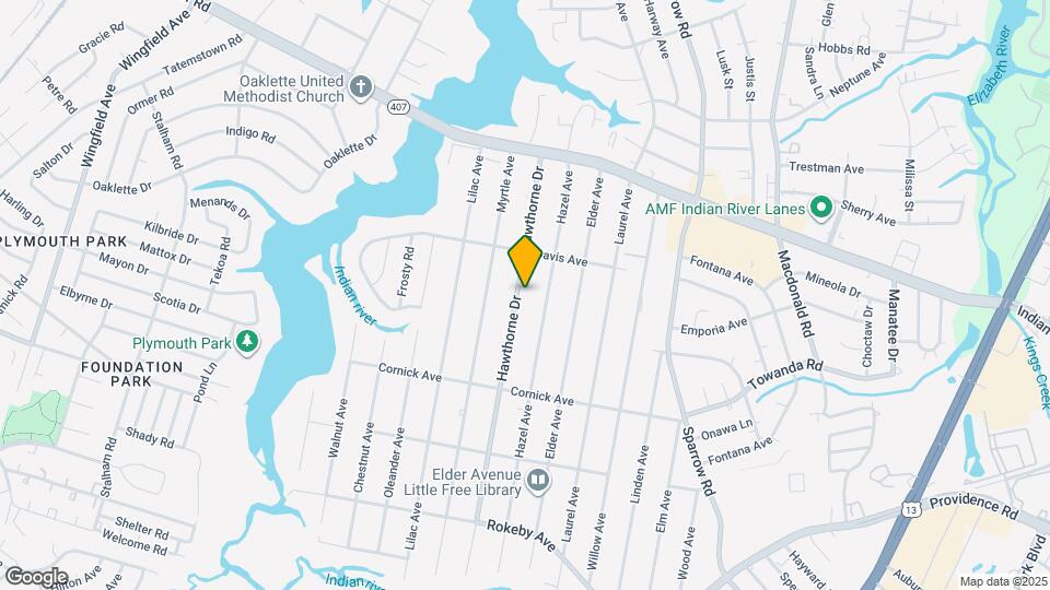 1216 Hawthorne Dr Map and Location Details