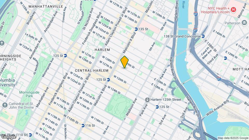 44 W 128th St Mapa y Detalles de la Ubicación