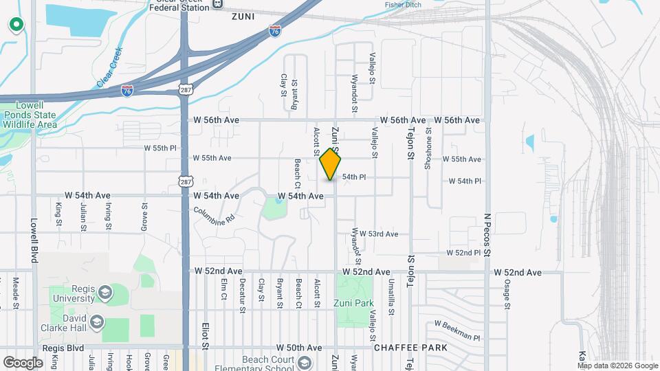5431 Zuni St Map and Location Details