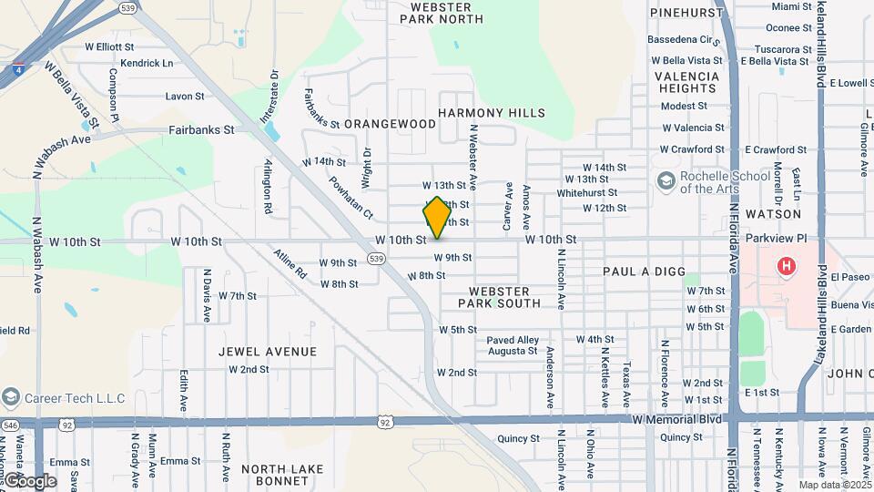 1042 W 10th St Map and Location Details
