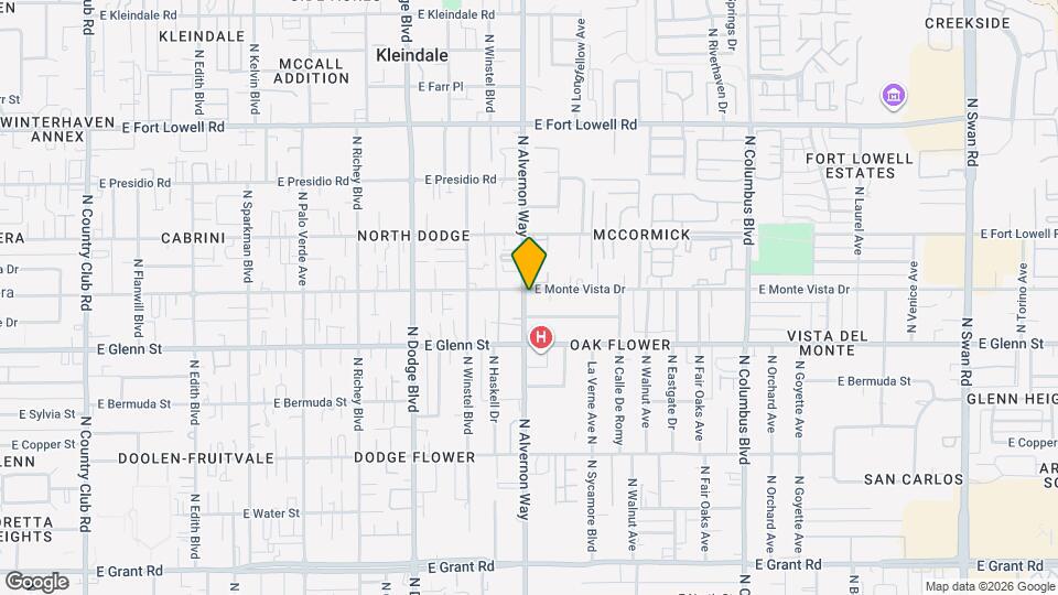 2860 N Alvernon Way Map and Location Details