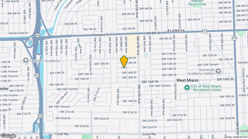 6820 SW 13th Terrace Map and Location Details