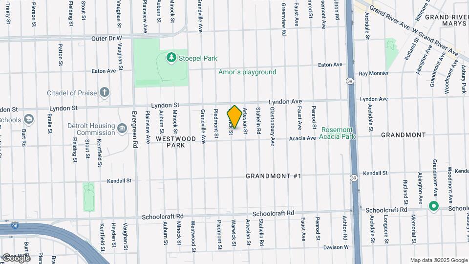 14336 Warwick St Map and Location Details