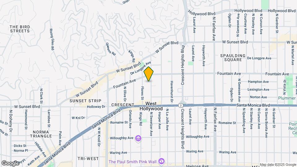 1257 N Sweetzer Ave Mapa y Detalles de la Ubicación