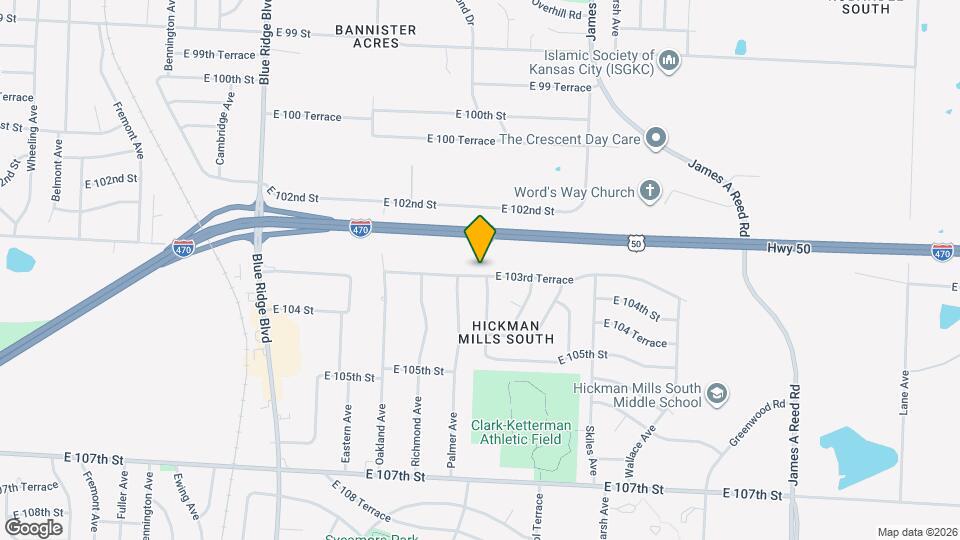 7726 E 103rd Terrace Map and Location Details