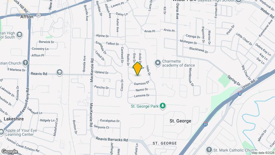 9212 Hallock Dr Map and Location Details