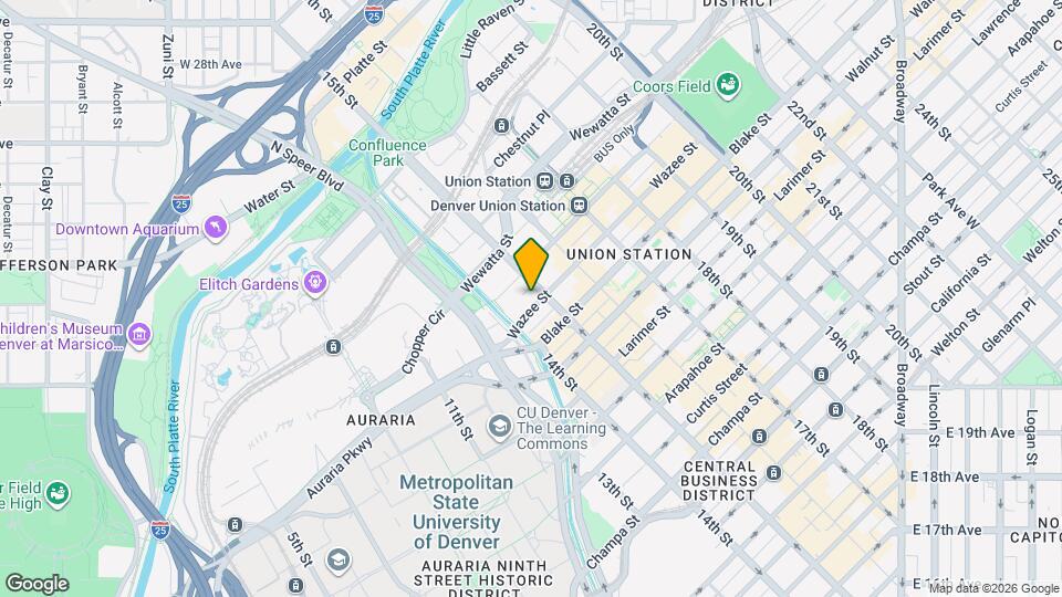 1441 Wazee St Map and Location Details