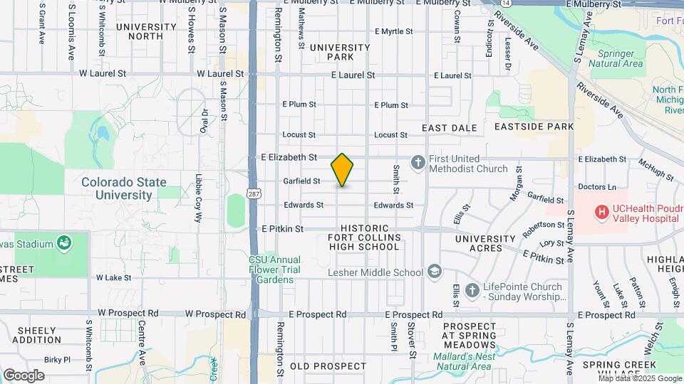 1110 Peterson St, Unit B Map and Location Details