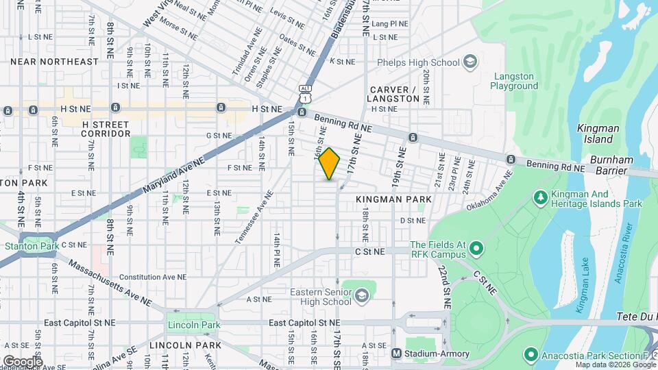 1621 F St NE Map and Location Details