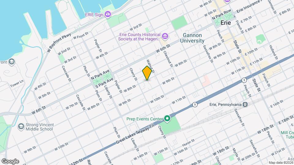 535 W 8th St, Unit 2nd floor front Map and Location Details