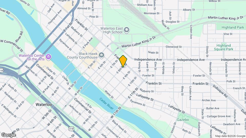 408 E 8th St Map and Location Details