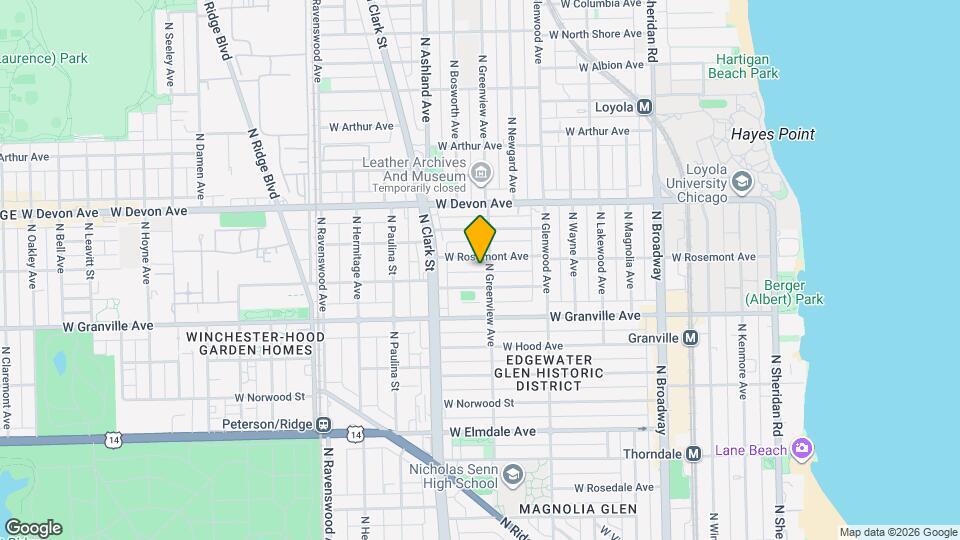 1507 W Rosemont Ave, Unit 1 Mapa y Detalles de la Ubicación