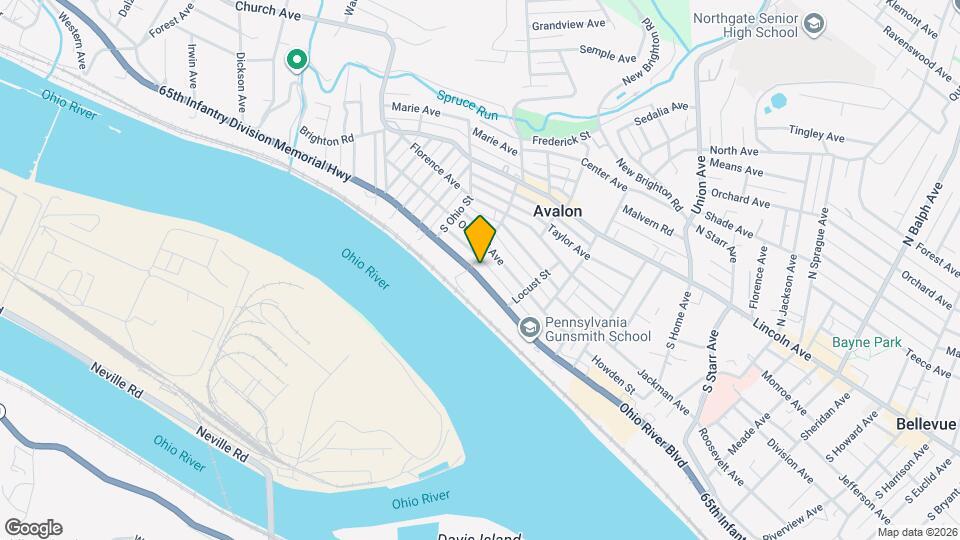 607 Ohio River Blvd Map and Location Details