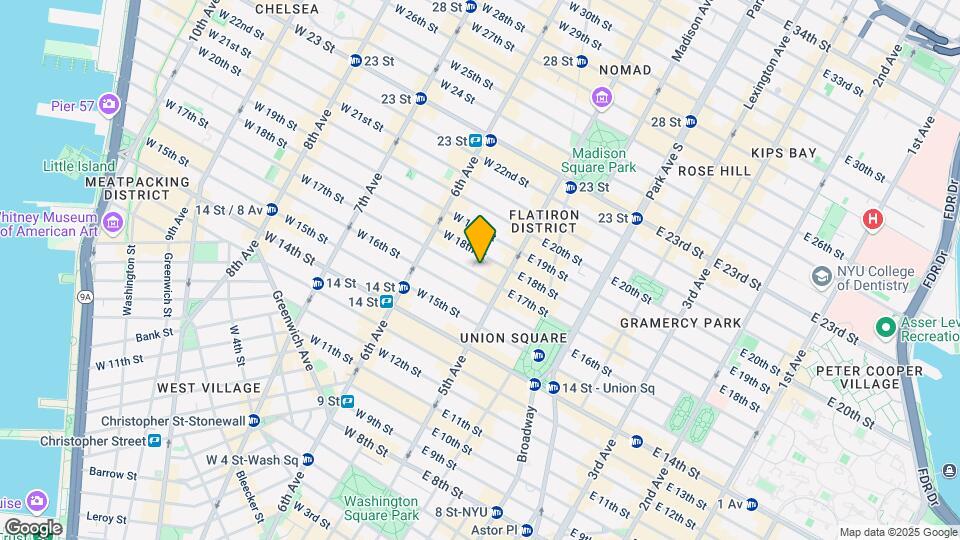 15 W 17th St Map and Location Details